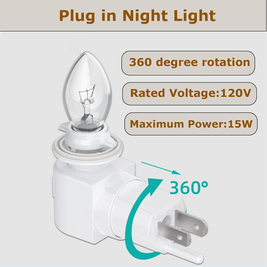 TWDRTDD Plug in Night Light, Adjustable E12 Base Socket with On/Off Switch for Making Decorative Night Lights (White,1-Pack)