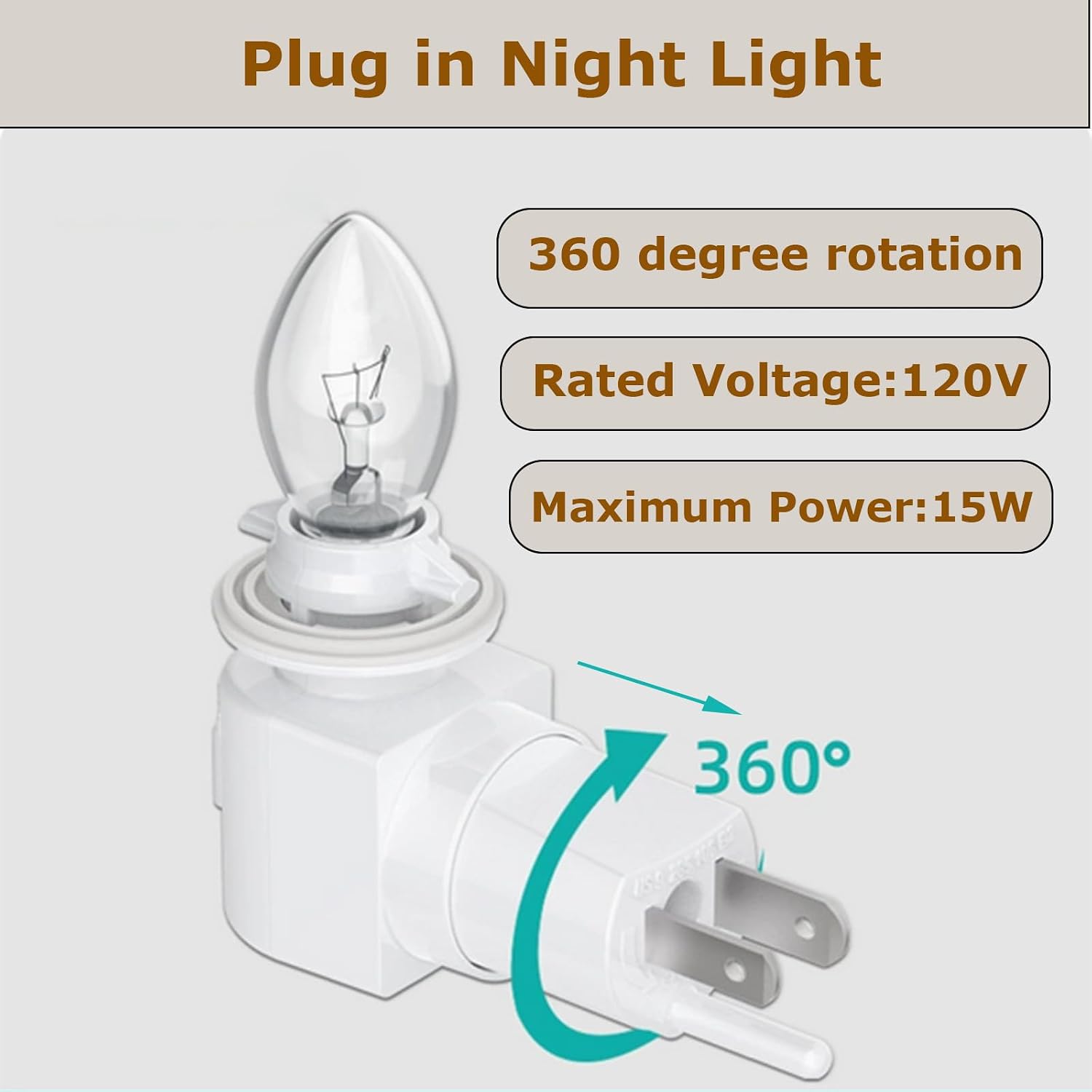 TWDRTDD Plug in Night Light, Adjustable E12 Base Socket with On/Off Switch for Making Decorative Night Lights (White,1-Pack)