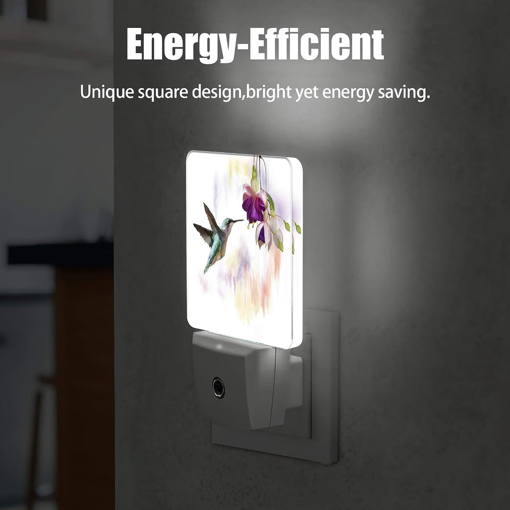 Groovy Hummingbird Flowers Dusk to Dawn Night Light, Auto Sensor Lamp Home Indoor Stairway Kitchen Corridor, Night Lights Plug into Wall…