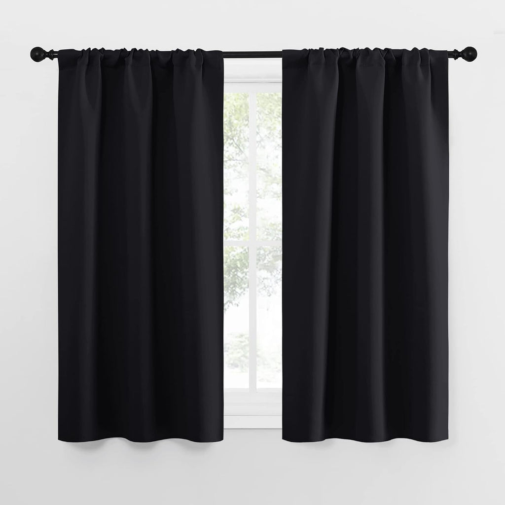 NICETOWN Black Out Curtain Panels for Kitchen - Energy Smart Decoration Thermal Insulating Blackout Drapes/Draperies for Small Window (2…