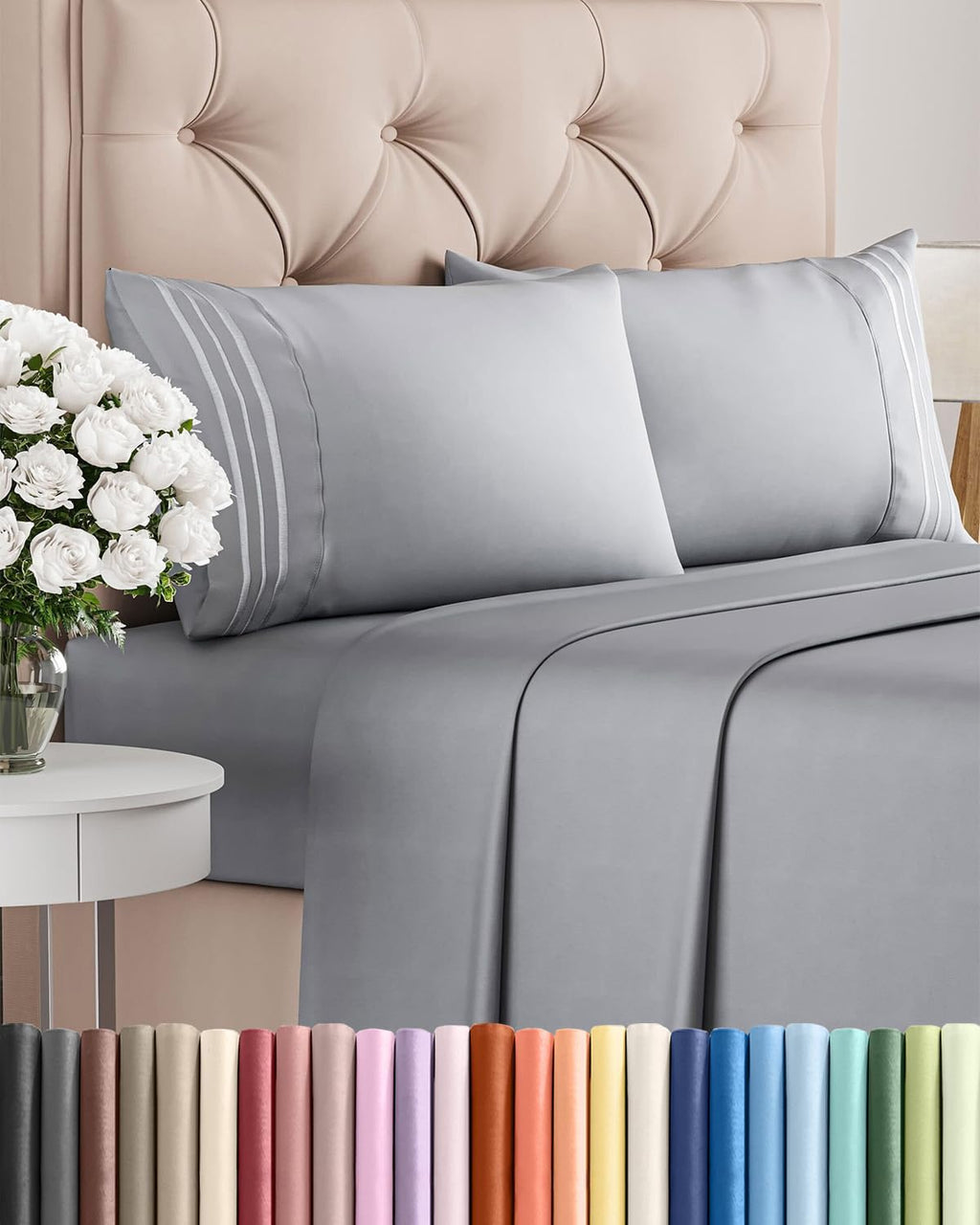 Full Size 4 Piece Sheet Set - Comfy Breathable & Cooling Sheets - Hotel Luxury Bed Sheets for Women and Men - Deep Pockets, Easy-Fit…