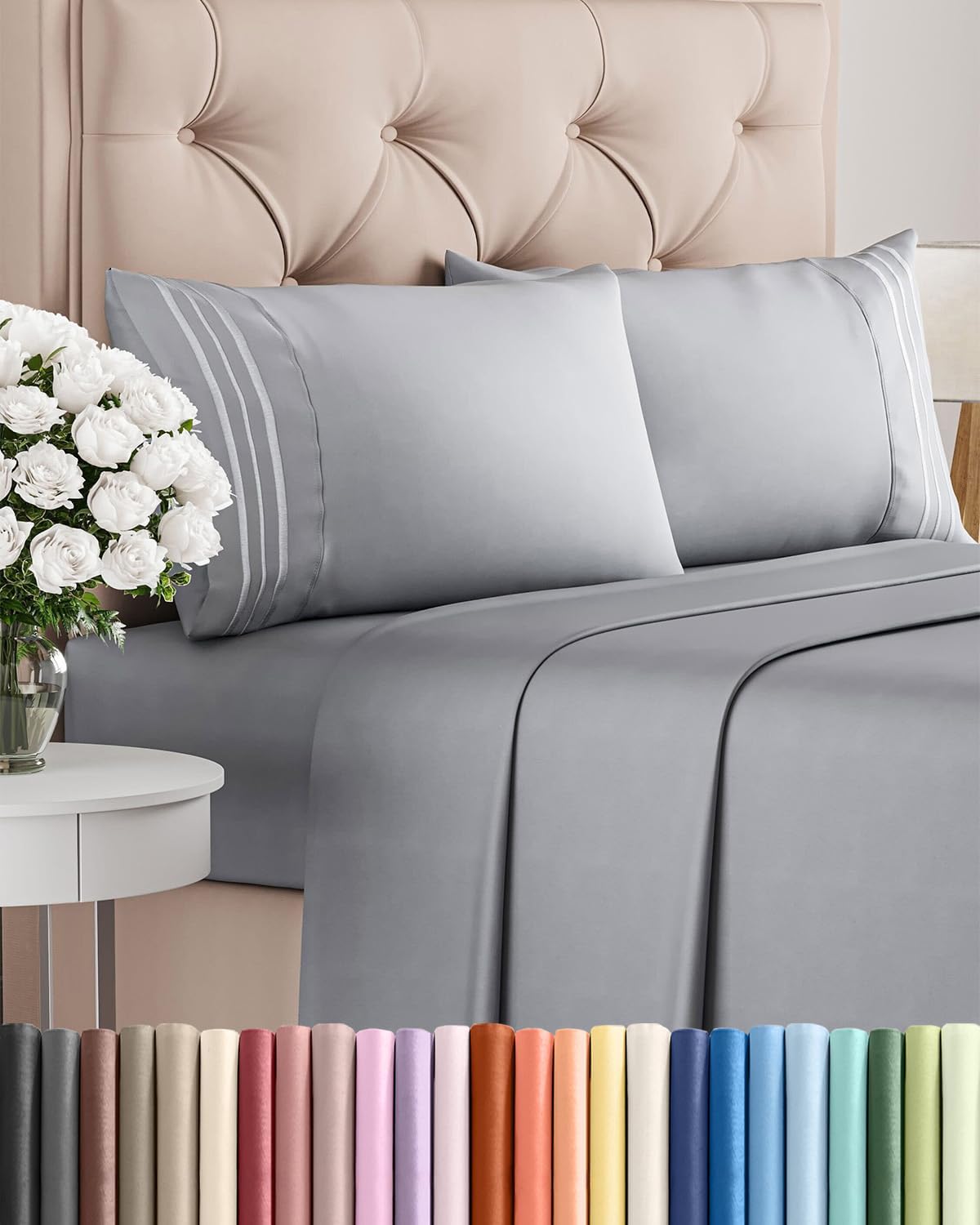 King Size 4 Piece Sheet Set - Comfy Breathable & Cooling Sheets - Hotel Luxury Bed Sheets for Women and Men - Deep Pockets, Easy-Fit…