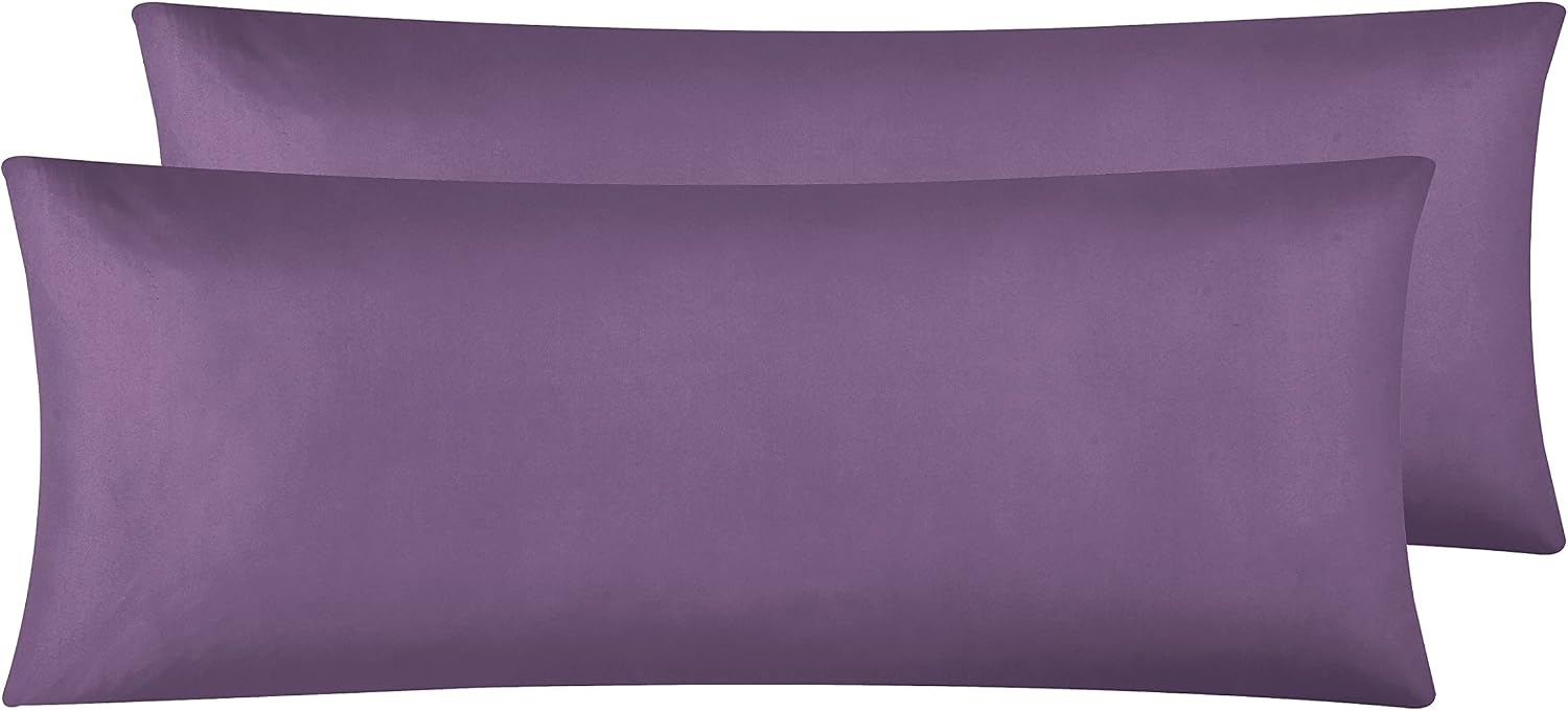 Evolive Body Pillow Covers Pack of 2, 21" x 54", Ultra Soft Brushed Microfiber, Breathable & Cozy Body Pillowcases with Zipper Closure (Lav…