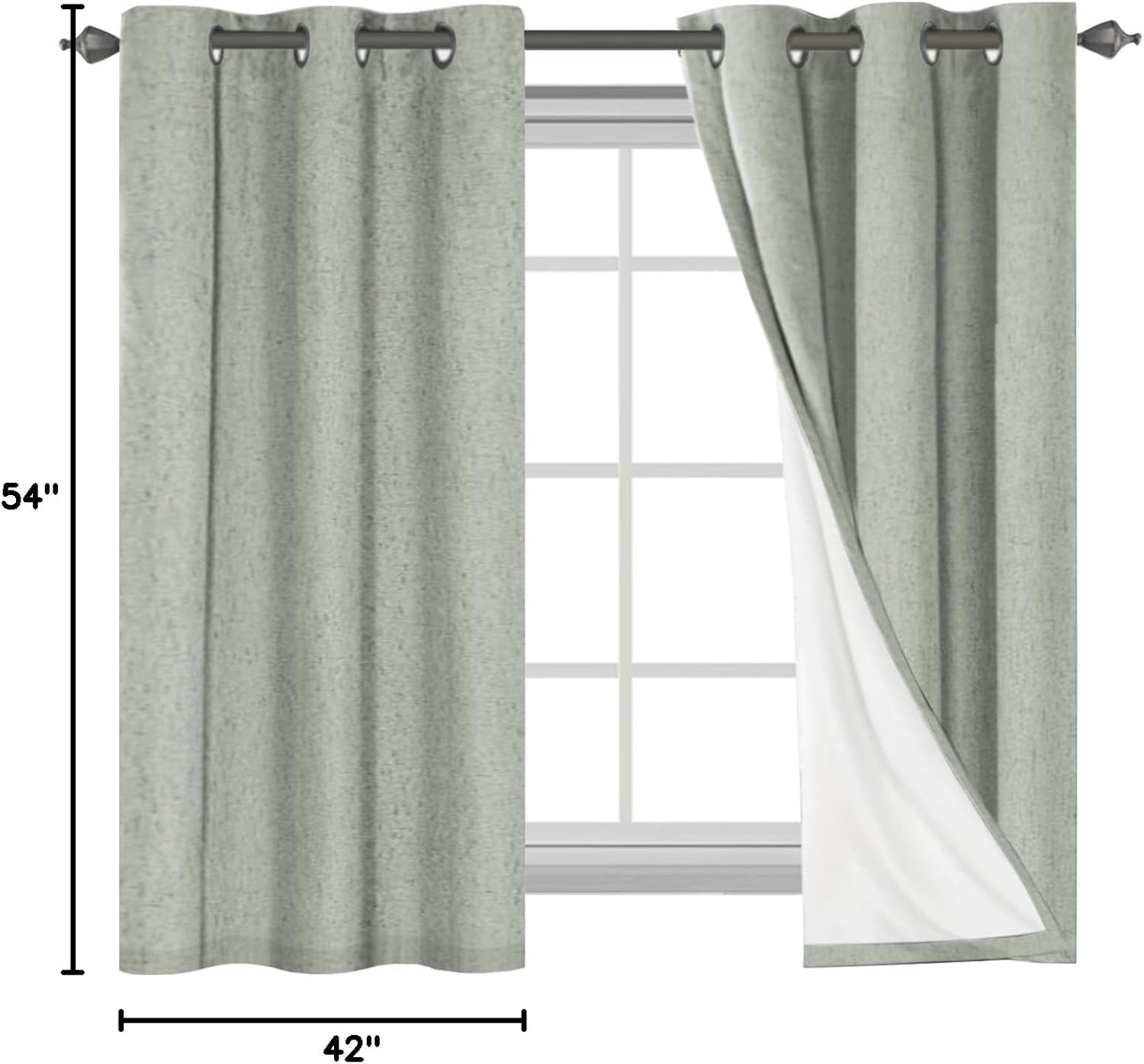 H.VERSAILTEX Primitive Linen Curtains 100% Blackout Curtain Drapes Burlap Fabric Curtains with White Thermal Insulated Liner, Grommet Top…