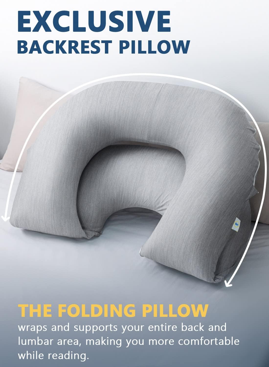 Insen Reading Pillow, Back Pillow for Sitting in Bed for Reading, Nurse & Relax, Reading Pillow for Adults, Moms & Kids, Sit Up Pillow for…