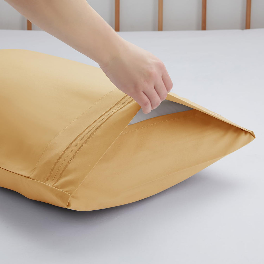 Nestl Camel Pillow Cases - Soft Queen Size Set of 2, 1800 Microfiber Pillow Cases with Envelope Closure, 20x30 Inches cotton