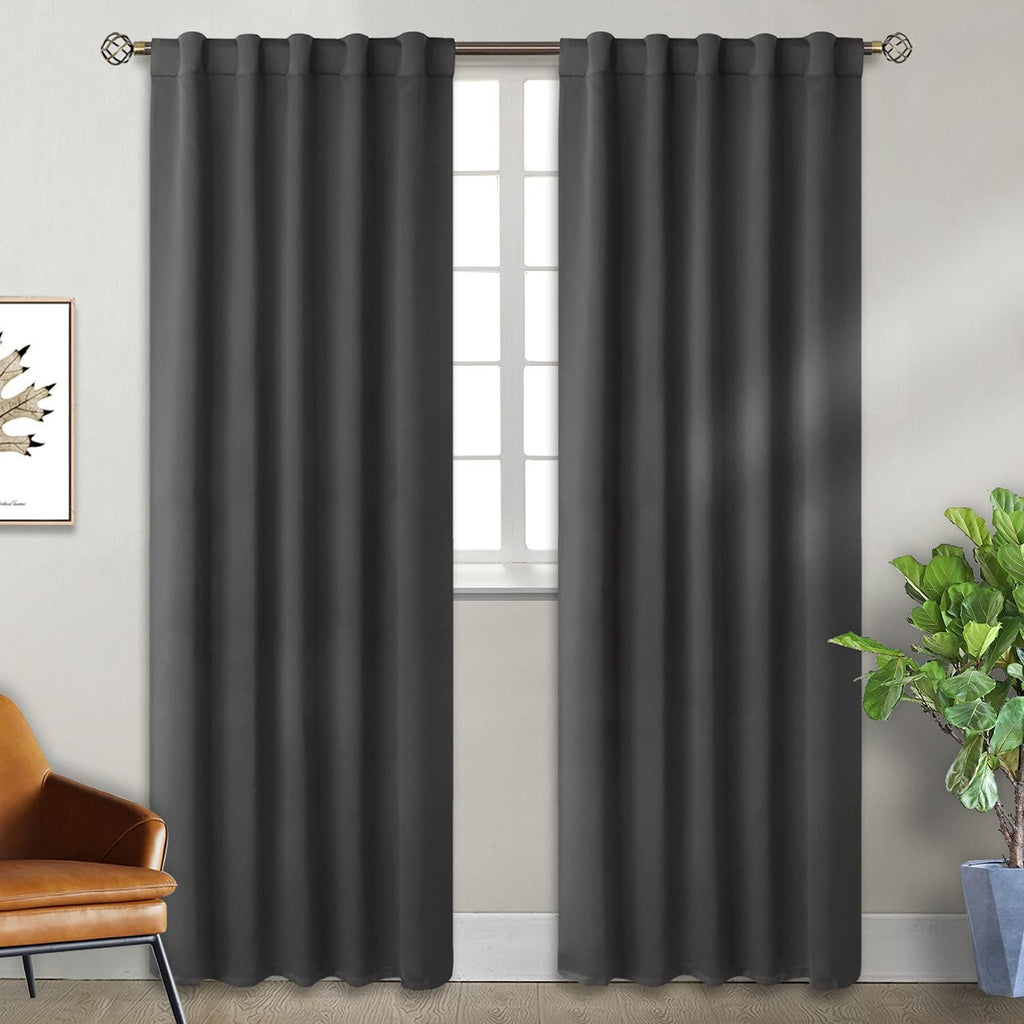 BGment Grey Curtains for Living Room 84 inch Length 2 Panels - Thermal Insulated Curtains for Bedroom Rod Pocket and Back Tab Room Darkenin…