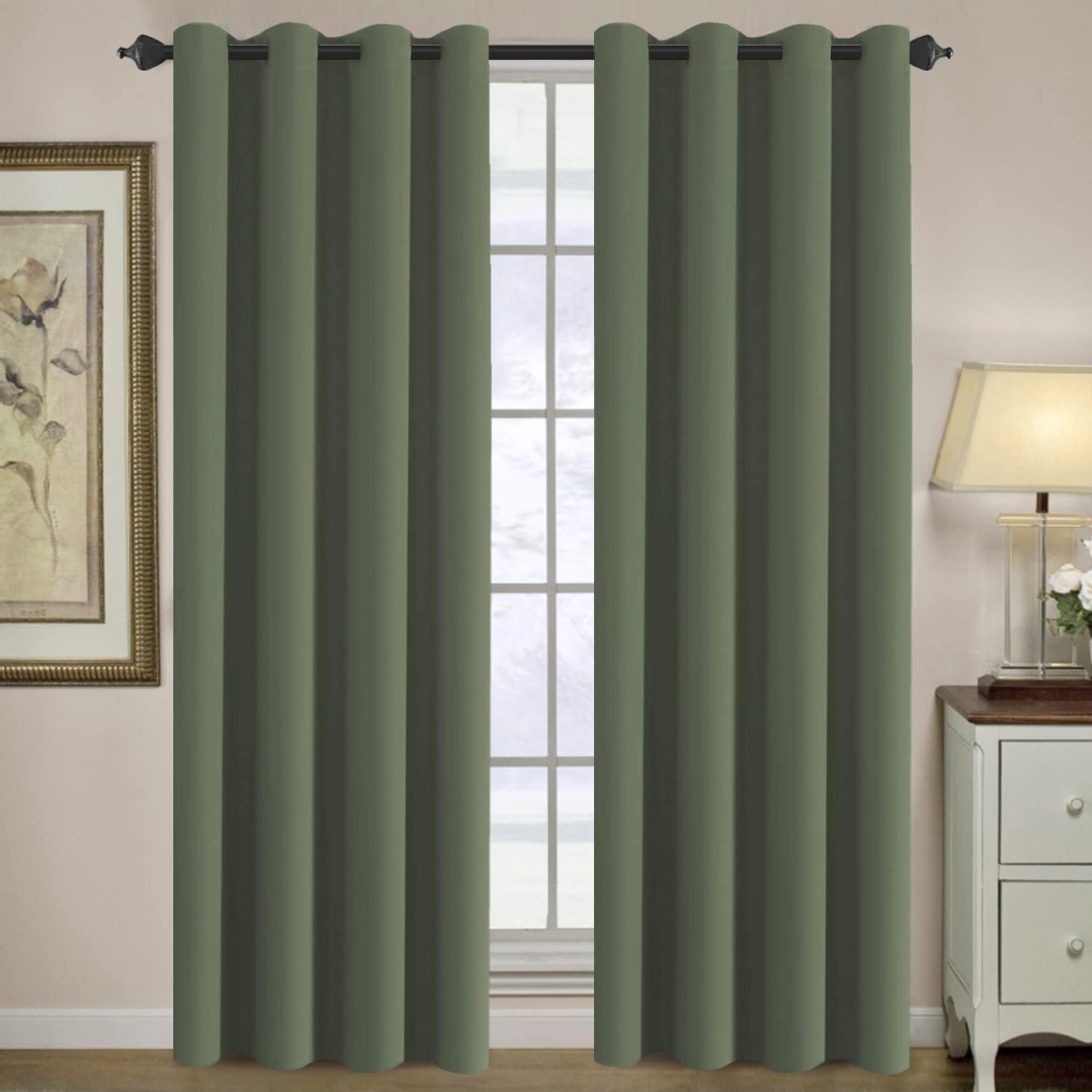 H.VERSAILTEX Blackout Curtain for Living Room Thermal Insulated Window Treatment Curtain Extra Long 84 inch Length Energy Savin…