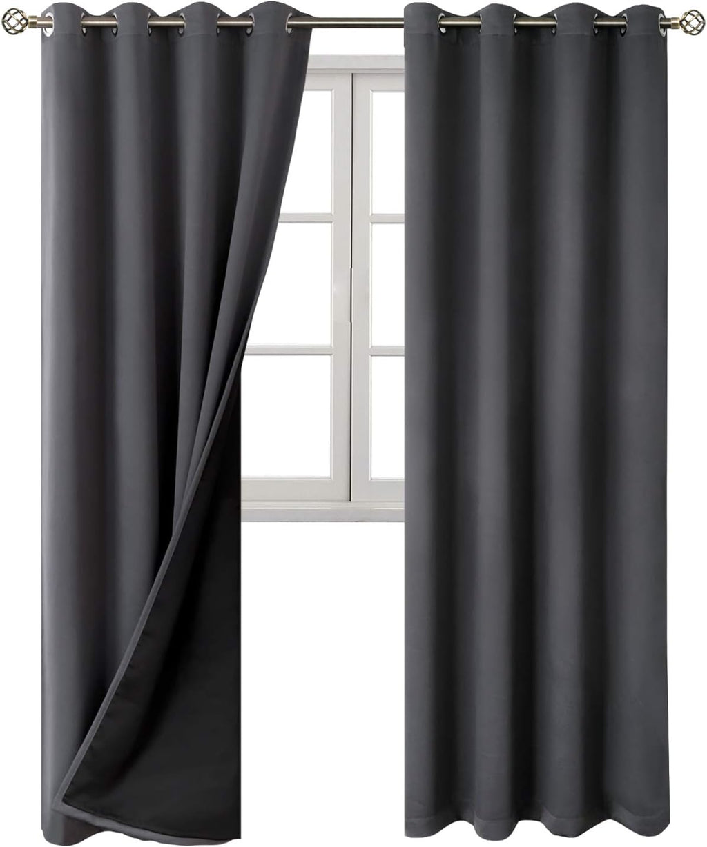 BGment 100% Blackout Curtains 108 Inch Long 2 Panles Set, Thermal Insulated Total Light Locking Soundproof Grommet Curtains & Drapes for Li…