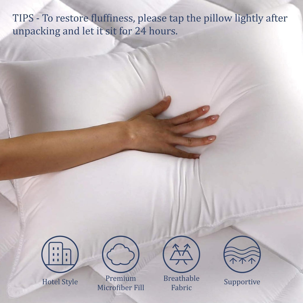 SewardParkhome Seward Park Bed Pillow King Size Set of 2, Shams Insert 20 x 36 inch, Down Alternative Cooling Pillows for Stomach, Side or…