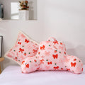 Holawakaka Kids Backrest Reading Pillow with Arms, Strawberry Bowknot Print Plush Bed Rest Pillows for Girls Teens Sitting in Bed, Sofa…