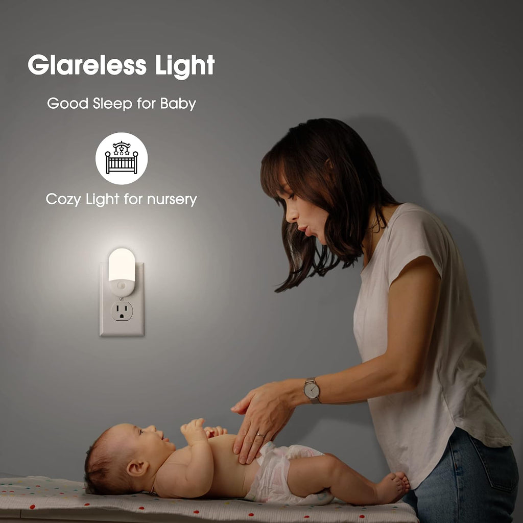 LOHAS Night Lights Plug into Wall [2 Pack], Auto Dusk to Dawn sensor, 0.6W Dimmable LED Nightlights, Daylight White 5000K, 30/60lm Small…