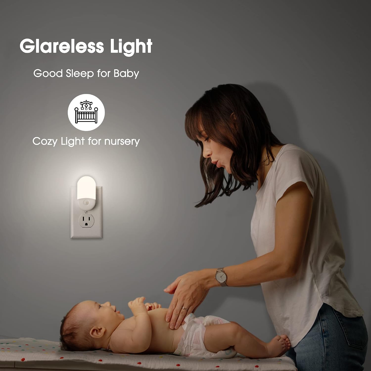 LOHAS Night Lights Plug into Wall [2 Pack], Auto Dusk to Dawn sensor, 0.6W Dimmable LED Nightlights, Daylight White 5000K, 30/60lm Small…