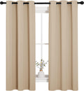 NICETOWN Room Darkening Curtain Panels for Living Room, Thermal Insulated Grommet Room Darkening Draperies/Drapes for Window (Biscotti…