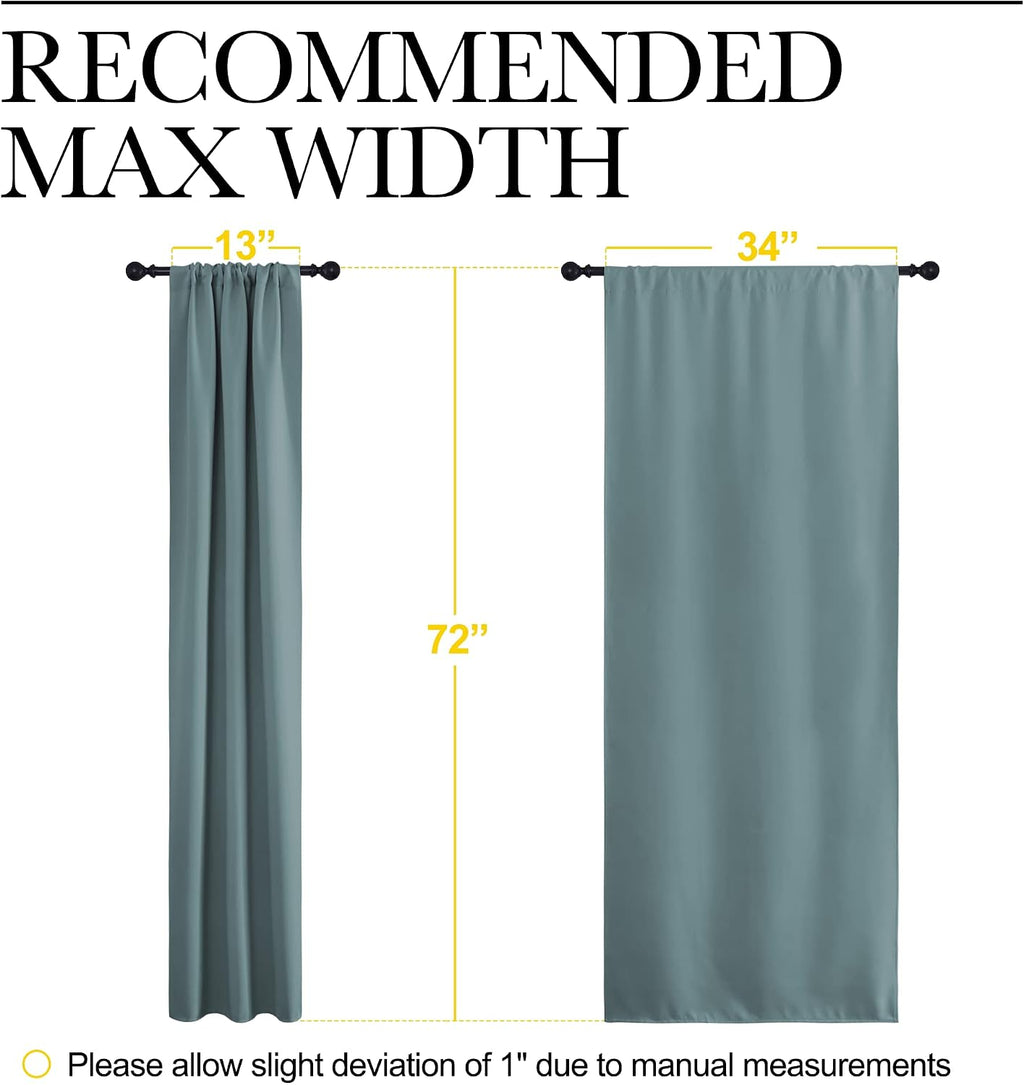 NICETOWN Greyish Blue Blackout Curtains Panels for Window, Thermal Insulated Rod Pocket Blackout Drapes/Draperies for Living Room (2…
