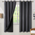 BGment Thermal Insulated 100% Blackout Curtains for Bedroom with Black Liner, Double Layer Full Room Darkening Noise Reducing Grommet Curta…
