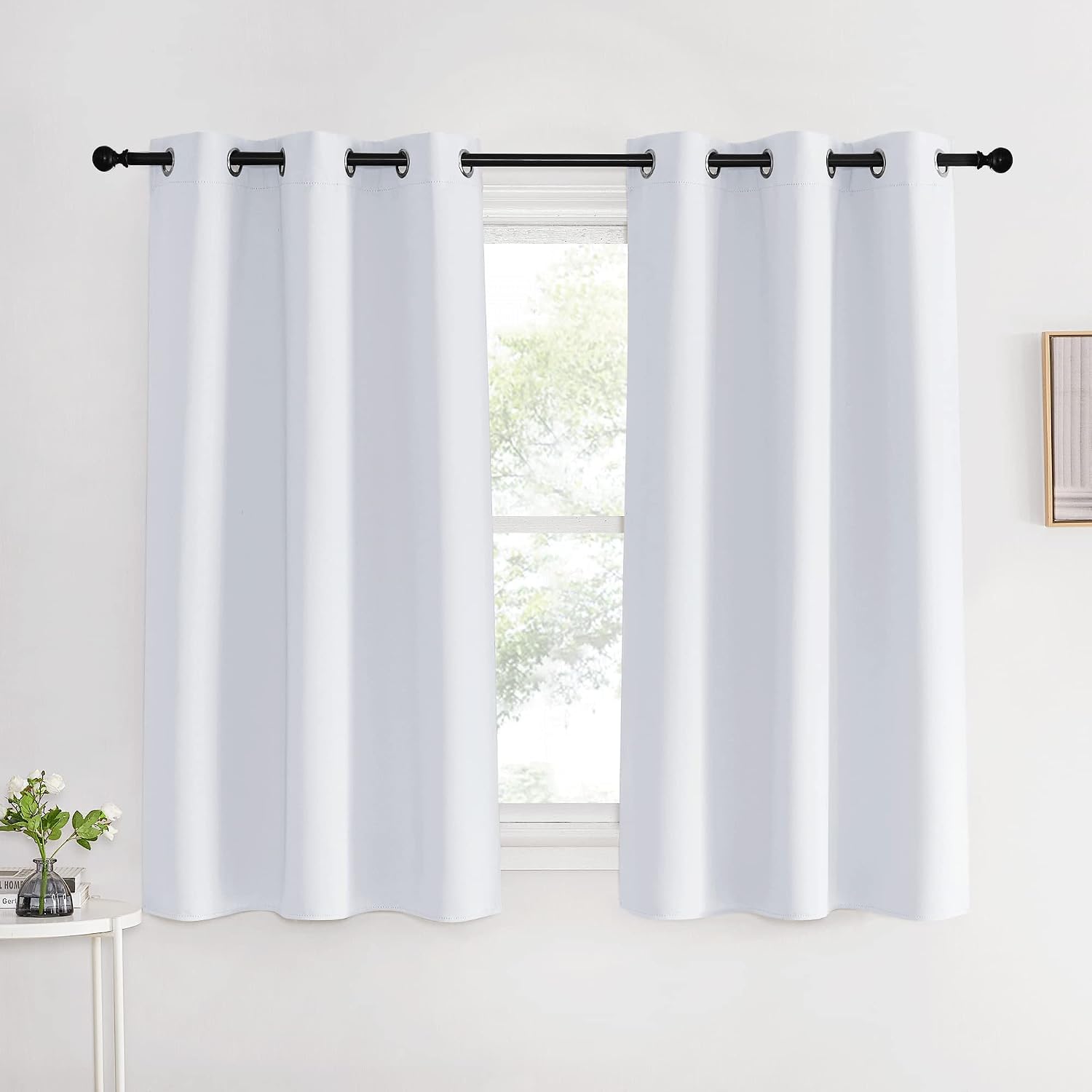 NICETOWN Room Darkening Draperies Curtains Panels, Greyish White, 2 Panels, 42 by 60, Window Treatment Thermal Insulated Grommet Room…