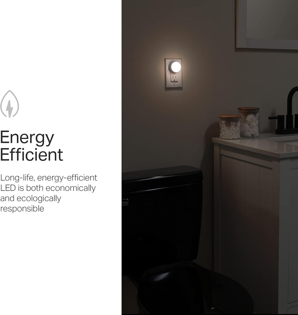 Lights By Night Mini LED Night Light, Plug-In, Dusk To Dawn Sensor, Warm White, Compact, Ambient Lighting, LED Lights for Bedroom…