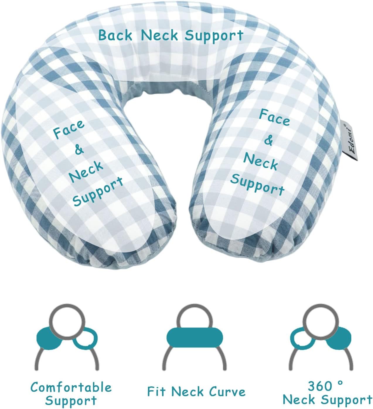 Edomi Buckwheat Pillow for Side Sleepers Cervical Neck Cooling Pillows U Shaped Pillow Ergonomic Travel Head Pillow for Sleeping Buckwheat…