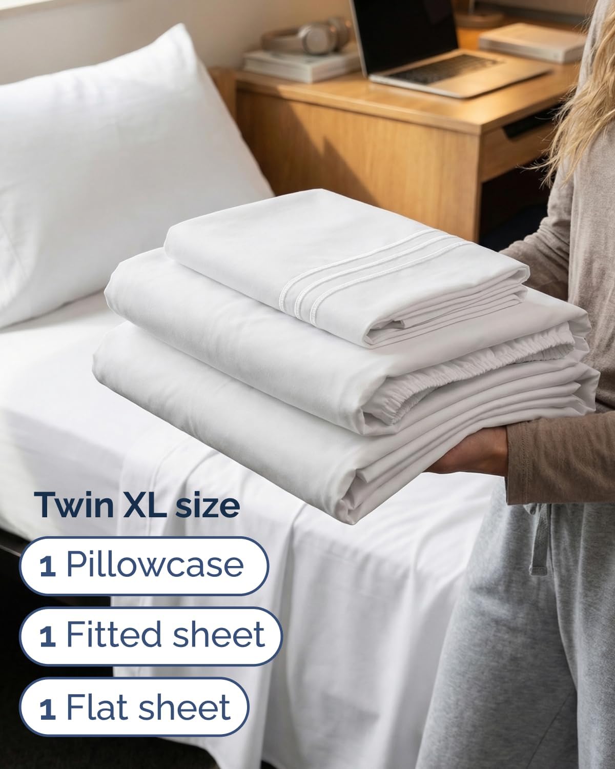 Twin XL Size 3 Piece Sheet Set - Comfy Breathable & Cooling Sheets - Hotel Luxury Bed Sheets for Women & Men - Deep Pockets, Easy-Fit…