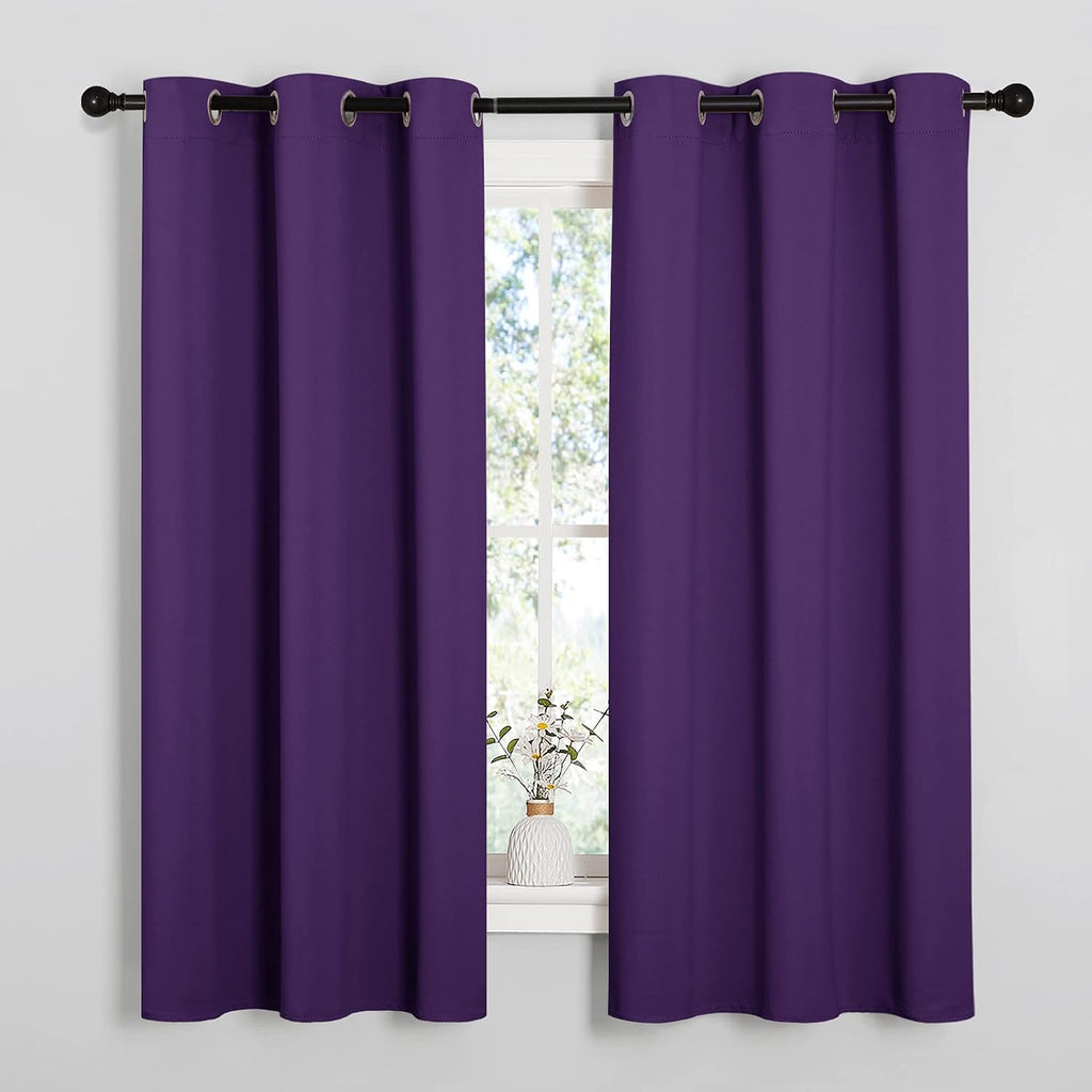 NICETOWN Triple Weave Home Decoration Thermal Insulated Solid Ring Top Blackout Curtains/Drapes for Bedroom(Set of 2, 42 x 63 Inch, Royal…
