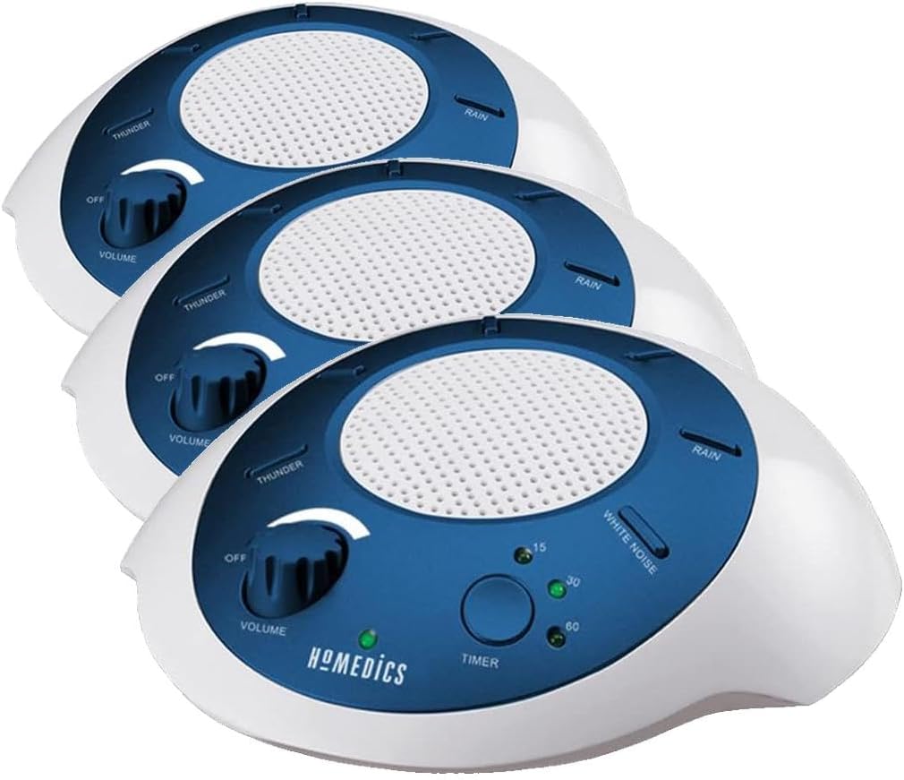Homedics SoundSleep White Noise Sound Machine, Blue, Small Travel Sound Machine with 6 Relaxing Nature Sounds, Portable-Sound relaxation for…