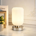LightRound Cordless Table Lamp for Bedroom, 7500mAh Rechargeable Small Battery Lamp, Modern Touch Dimmable Wireless Lamp Brushed Nickel…
