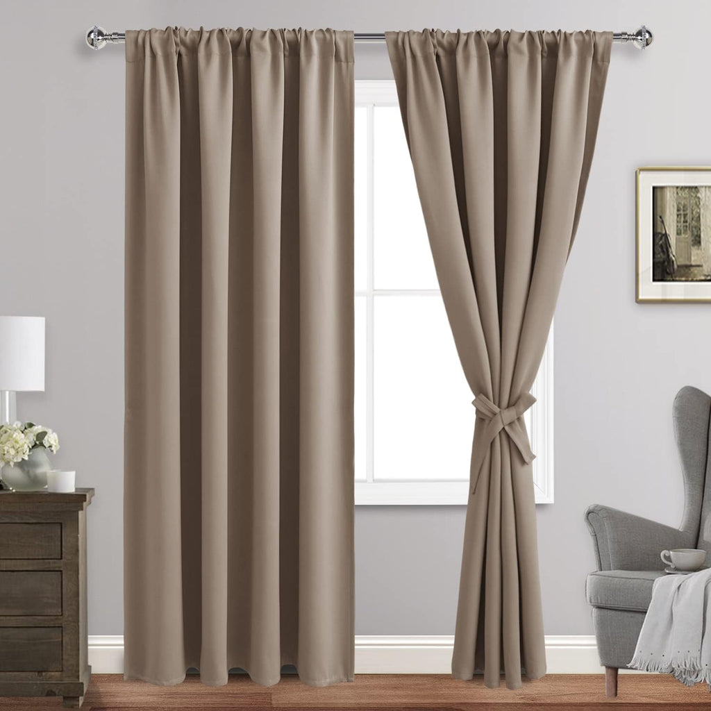 Jiuzhen Blackout Curtains for Bedroom - Thermal Insulated Room Darkening Noise Reducing, 70 x 84 Inch Length Curtains for Living Room, Set…