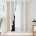 Estelartextiler Estelar Textiler Full Room Darkening Blackout Curtains 72 Inch Length 2 Panels Set, Ombre Greyish White and Beige Thermal I…