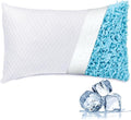 NTCOCO Cooling Bed Pillows Queen Size for Sleeping Shredded Memory Foam Bed Pillows Adjustable Gel for Side Stomach Back Sleepers…