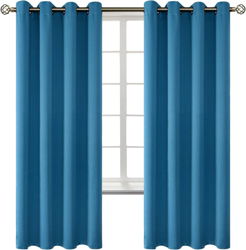 BGment Blackout Curtains - Grommet Thermal Insulated Room Darkening Bedroom and Living Room Curtains, Set of 2 Panels (52 x 72 Inch, Steel…