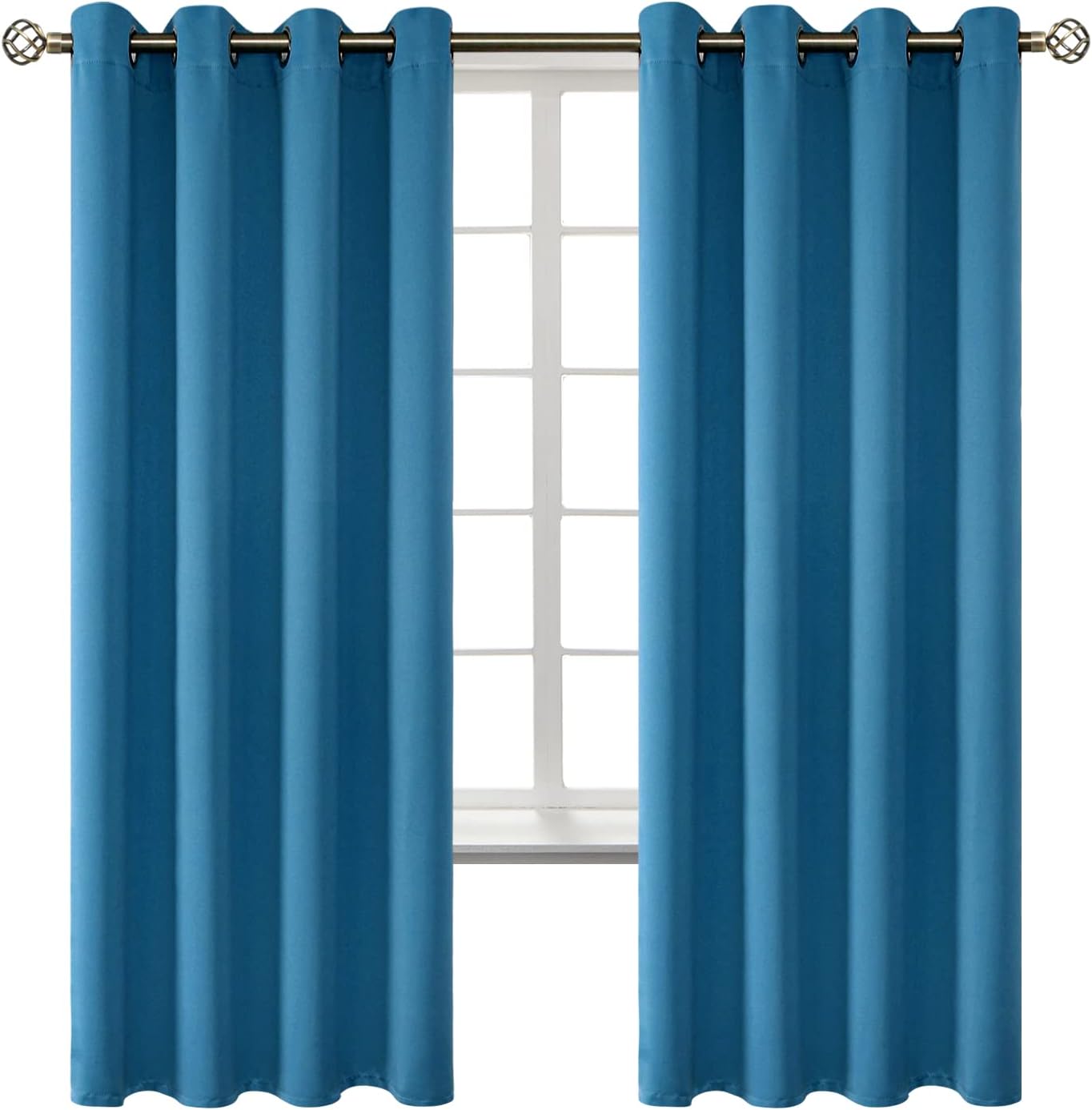 BGment Blackout Curtains - Grommet Thermal Insulated Room Darkening Bedroom and Living Room Curtains, Set of 2 Panels (52 x 72 Inch, Steel…