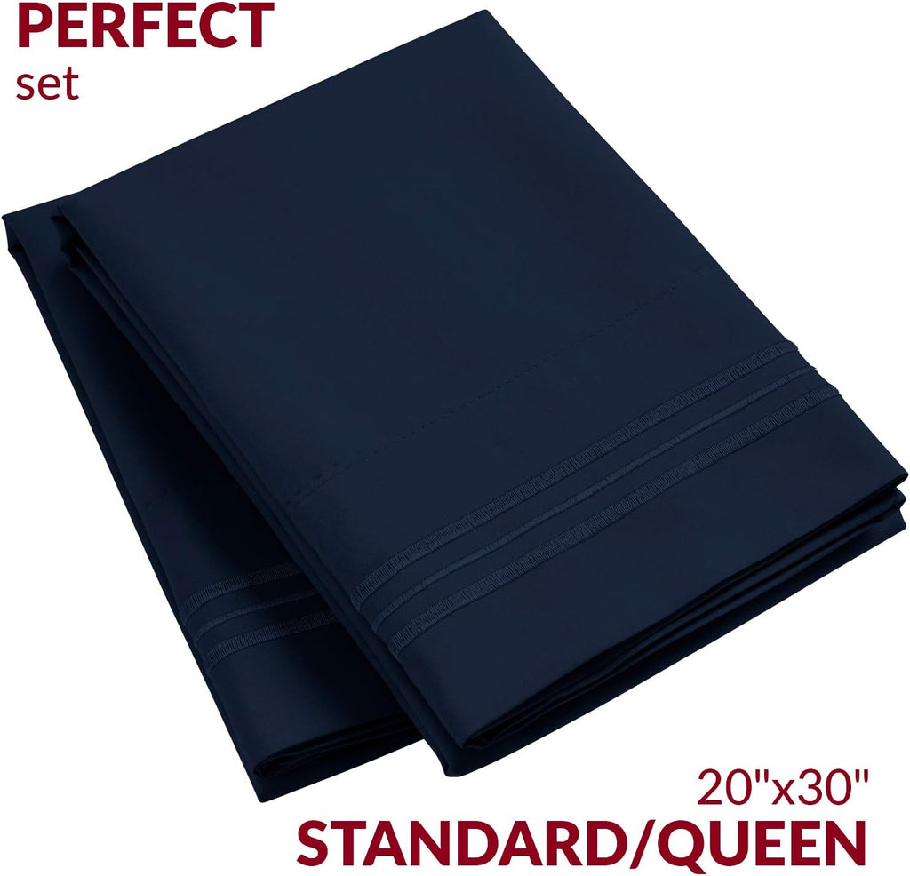 Mellanni Pillow Cases - Luxury, Extra Soft, Cooling Pillow Covers - 2 PC Iconic Collection Pillowcases - Envelope Closure (Standard/Queen 2…