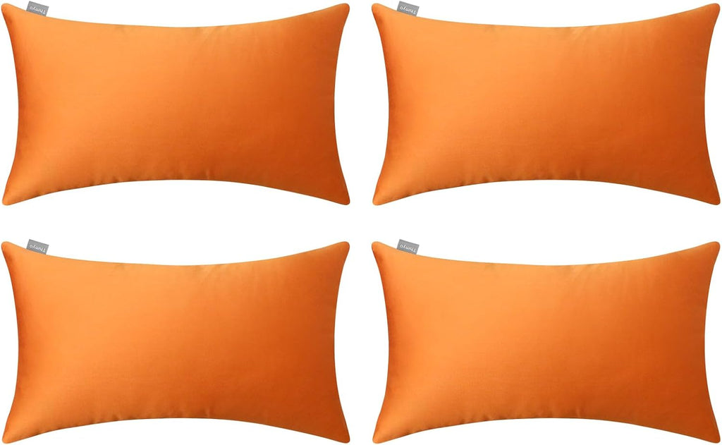 Thmyo 4-Pack 100% Cotton Lumbar Comfortable Solid Decorative Throw Pillow Case Rectangle Cushion Cover Sublimation Blank Pillow Covers Than…