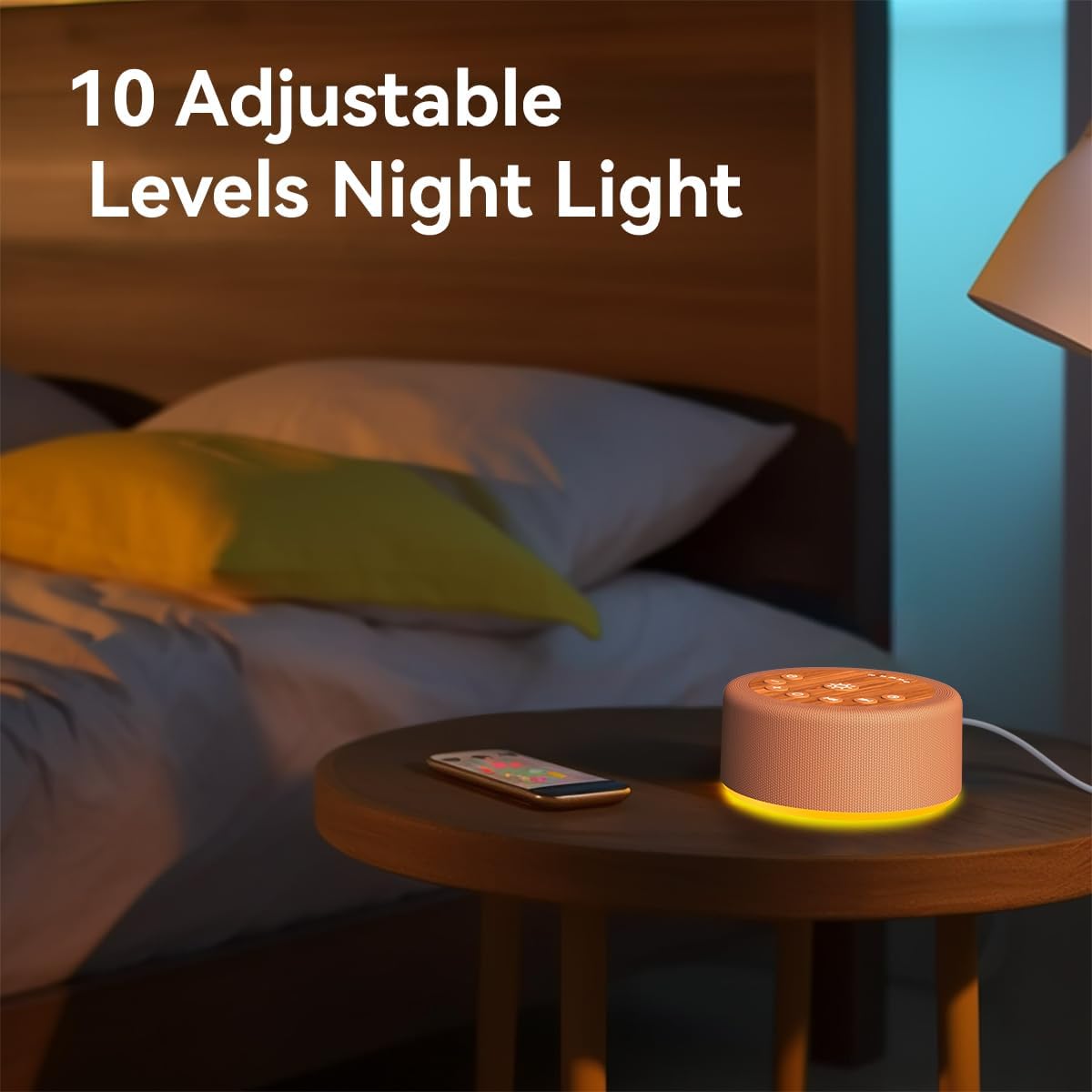 Hushingwhitenoisemachine Sleep Sound Machine White Noise Machine with 30 Non Looping Sounds 12 Night light Colors with 5 Timers 36 Adjustab…
