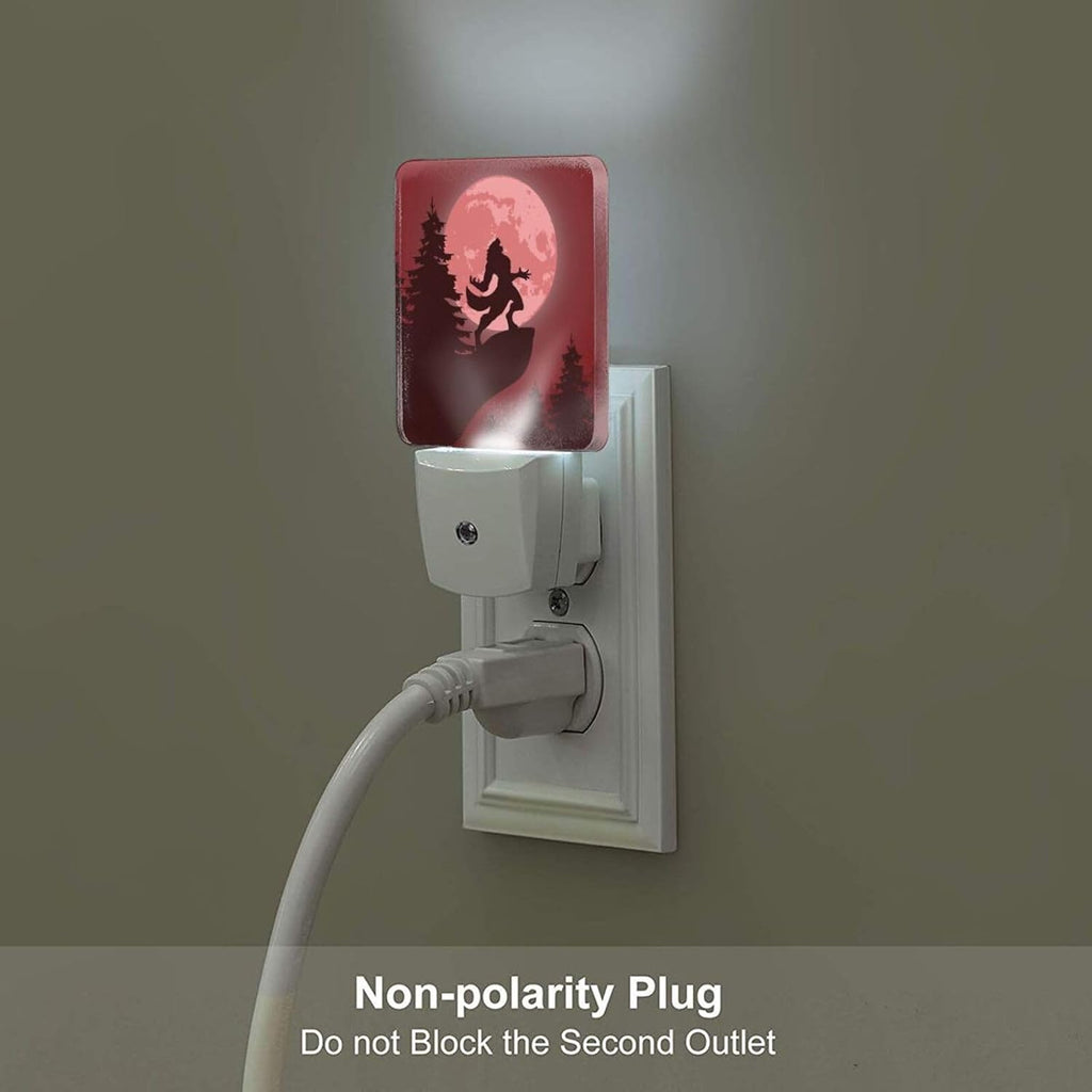 Blood Moon and Werewolves Night Light, Plug-in Night Lights with Dusk-to-Dawn Sensor for Stairway, Hallway, Bedroom Sleep Friendly Ideal for…