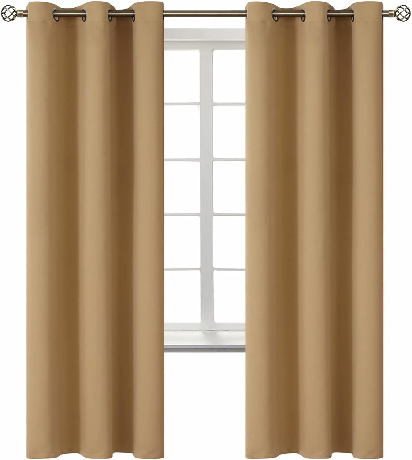 BGment Blackout Curtains for Living Room - Grommet Thermal Insulated Room Darkening Curtains for Bedroom, 2 Panels of 42 x 72 Inch, Khaki 7…