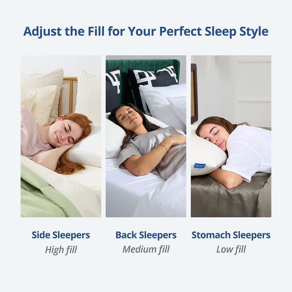 CosyHouseCollection Cosy House Collection Luxury Rayon Derived from Bamboo Shredded Memory Foam Pillow - Adjustable & Removable Fill - Cool…