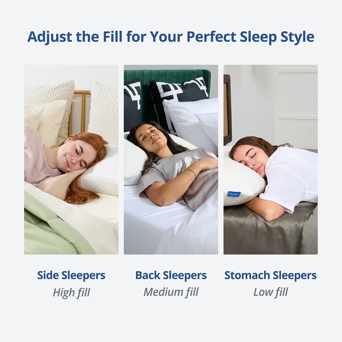 CosyHouseCollection Cosy House Collection Luxury Rayon Derived from Bamboo Shredded Memory Foam Pillow - Adjustable & Removable Fill - Cool…