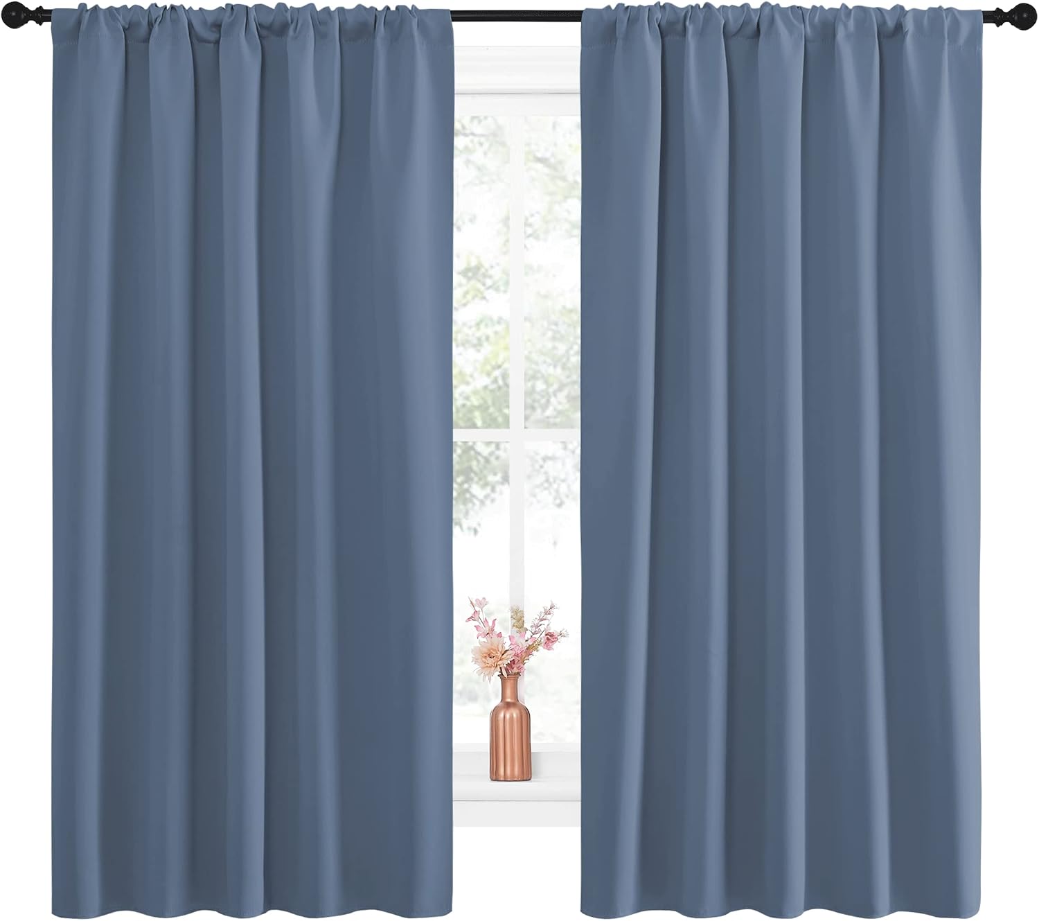 NICETOWN Blackout Curtains for Living Curtains, Window Treatment Blackout Curtain Panels, Home Decor Thermal Insulated Solid Drapes for…