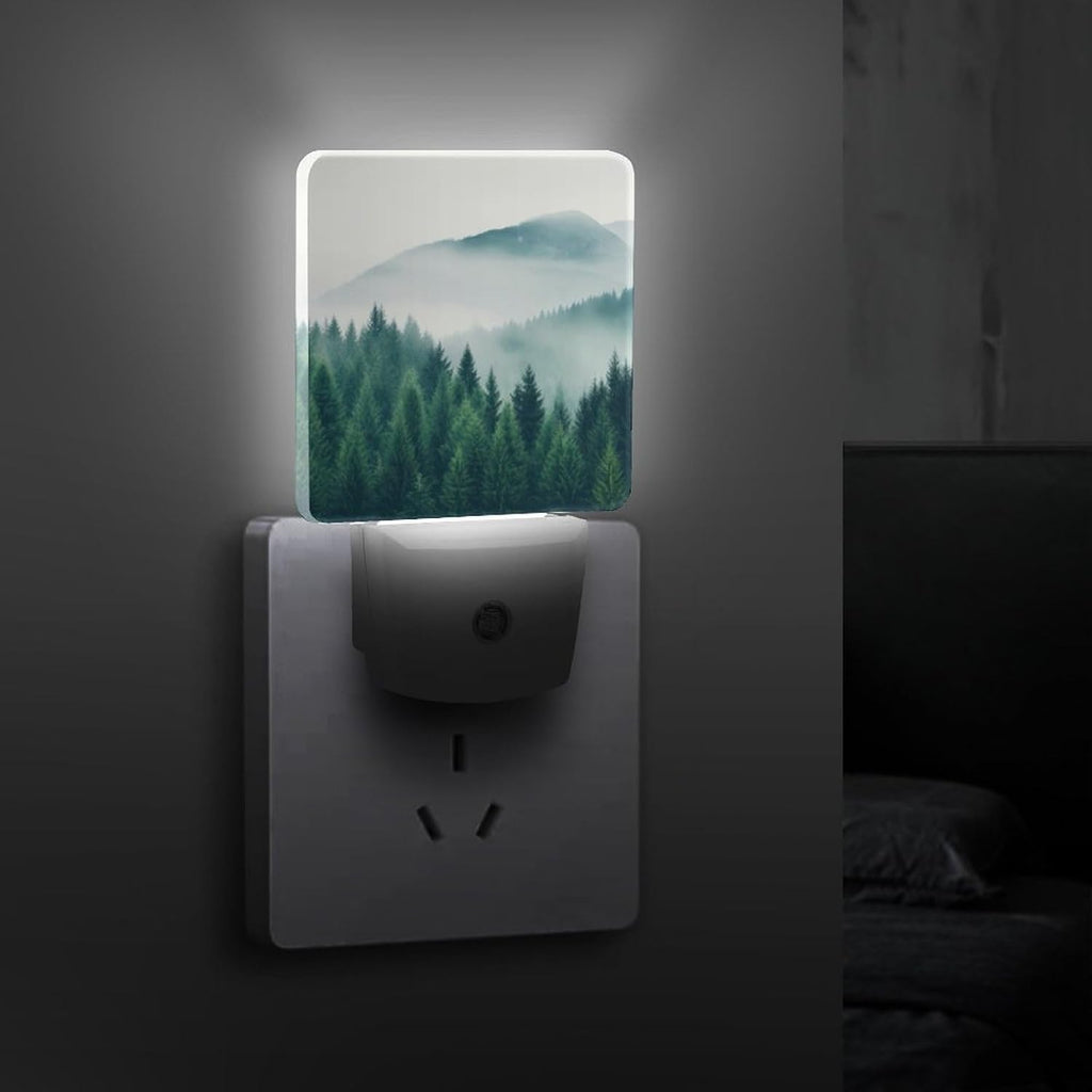 YKJAHSD Mountain Forest Night Light, Plug into Wall Decor Nightlights for Bedroom, Bathroom, Hallway, Kitchen, with Dusk to Dawn Lig…
