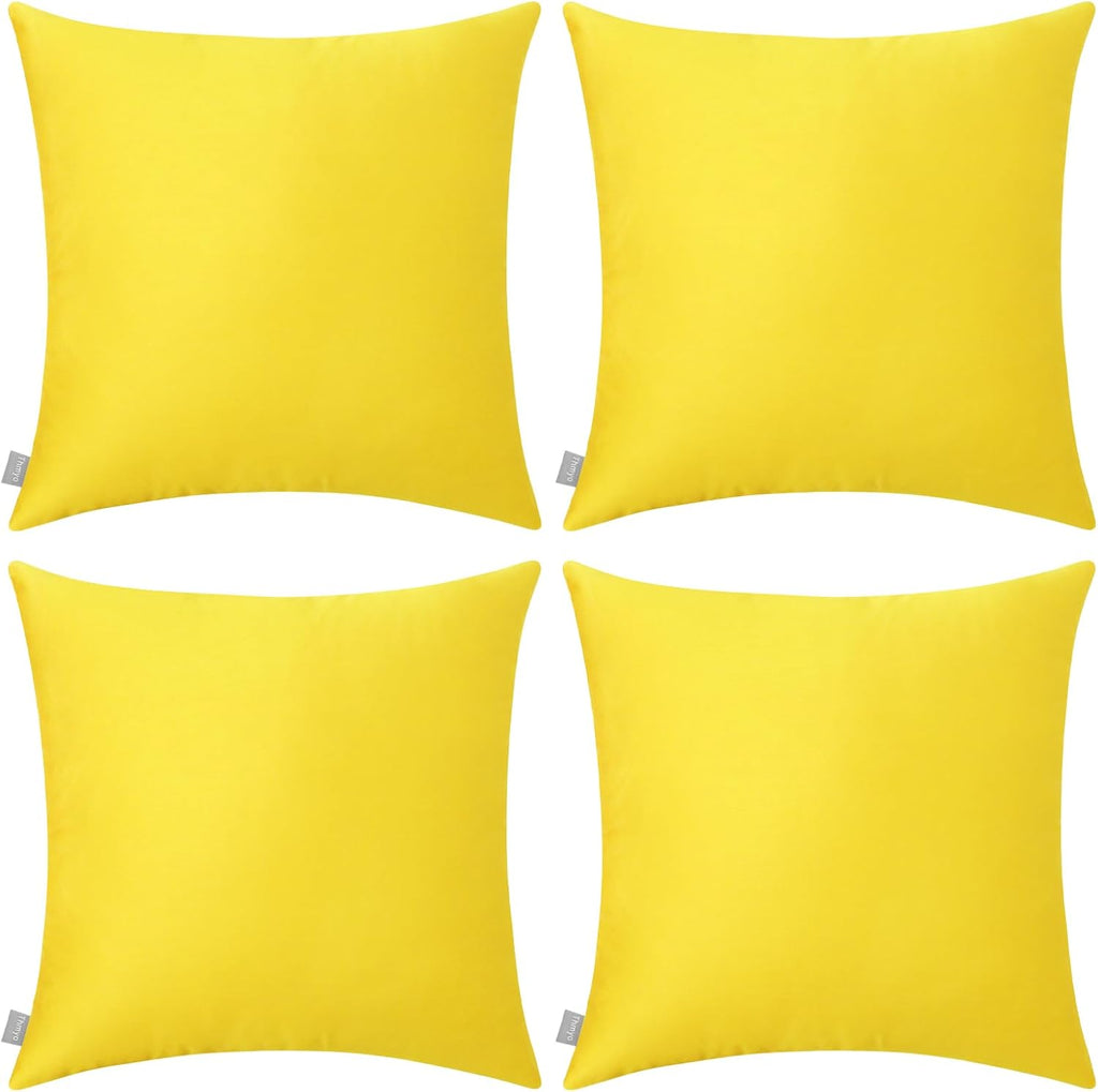 Thmyo 4-Pack 100% Cotton Comfortable Solid Decorative Throw Pillow Case, Thmyo Square Cushion Cover Pillowcase Sublimation Blank Pillow Cove…
