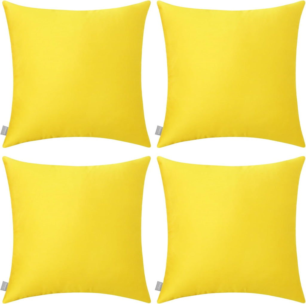 Thmyo 4-Pack 100% Cotton Comfortable Solid Decorative Throw Pillow Case, Thmyo Square Cushion Cover Pillowcase Sublimation Blank Pillow Cove…