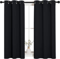 NICETOWN Halloween Bathroom Blackout Curtains and Drapes, Black Solid Thermal Insulated Grommet Blackout Drapery Panels for Window (2…