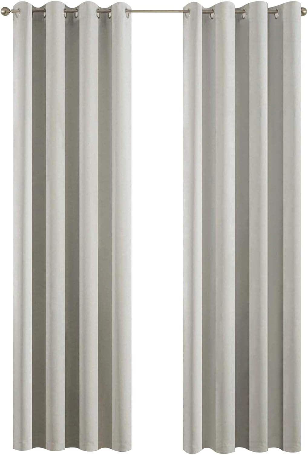 Yakamok Light Beige Curtains for Bedroom, Thermal Insulated Room Darkening Drapes for Living Room(38Wx90L, Light Beige, 2 Panels)