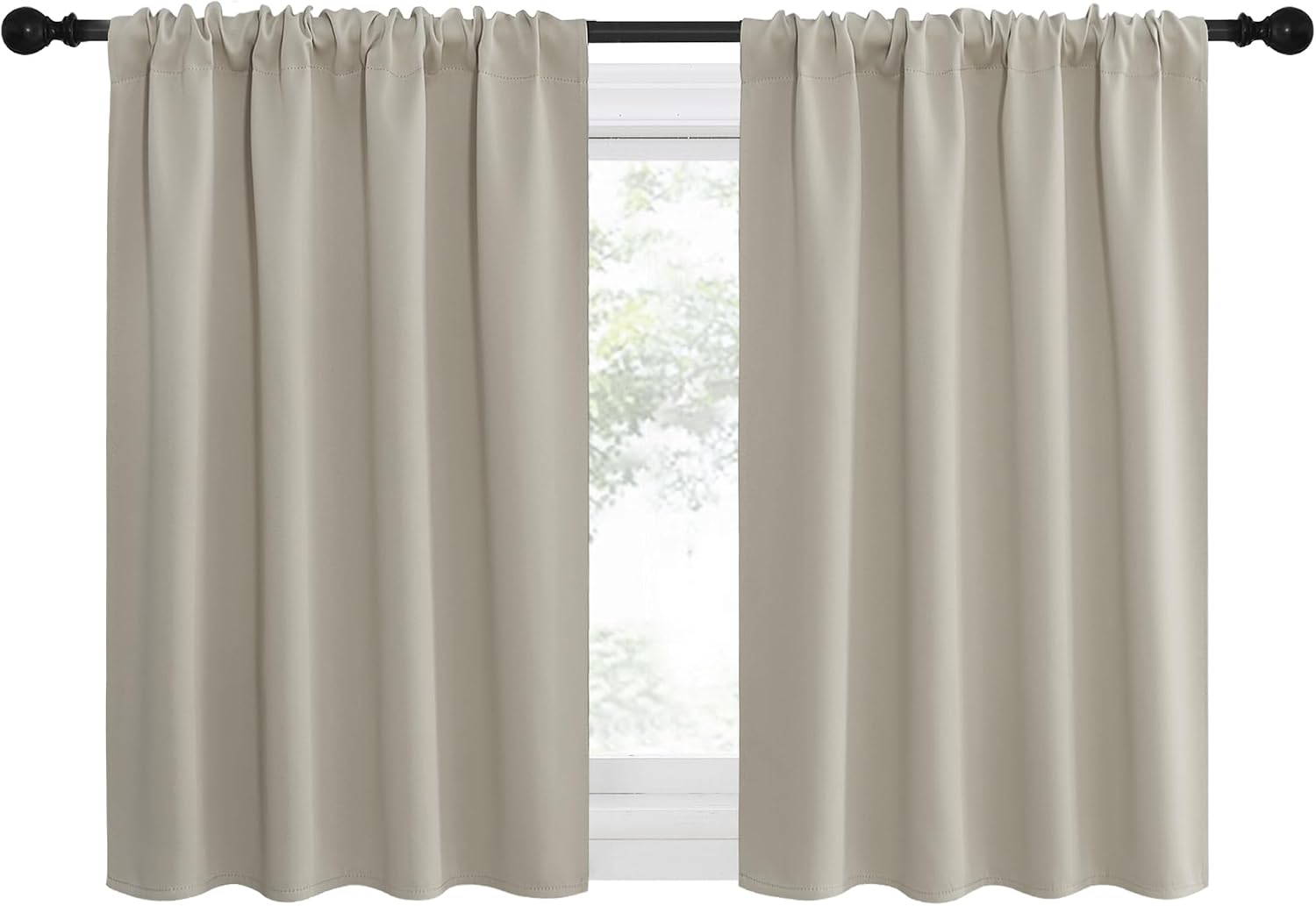 NICETOWN 2 Panels Blackout Curtains, Rod Pocket Thermal Insulated Drapes for Kitchen, Heavy Duty Small Window Treatment for Dorm Room…