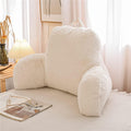 Holawakaka Standard Faux Fur Bed Rest Pillow with Arms, Rabbit Fur Reading Pillows Perfect for Adults, Teens, Kids, Arm, Back, Pregnancy Lu…