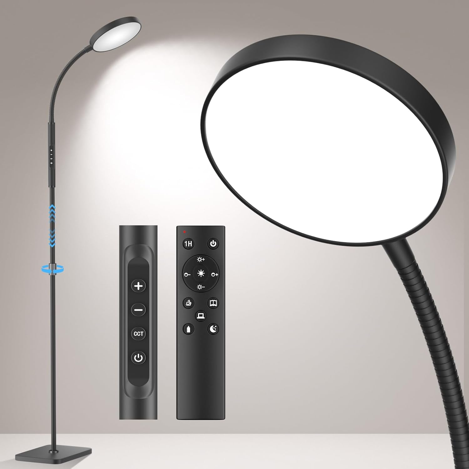 Pacovy Floor Lamp, Adjustable Height Floor Lamps for Living Room Bedroom, 120 LED Super Bright Standing Lamp Remote & Touch Control Dimmabl…