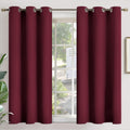YoungsTex Burgundy Blackout Curtains 48 Inches Length for Bedroom - Thermal Insulated Window Drapes with Grommet Room Darkening for Living…