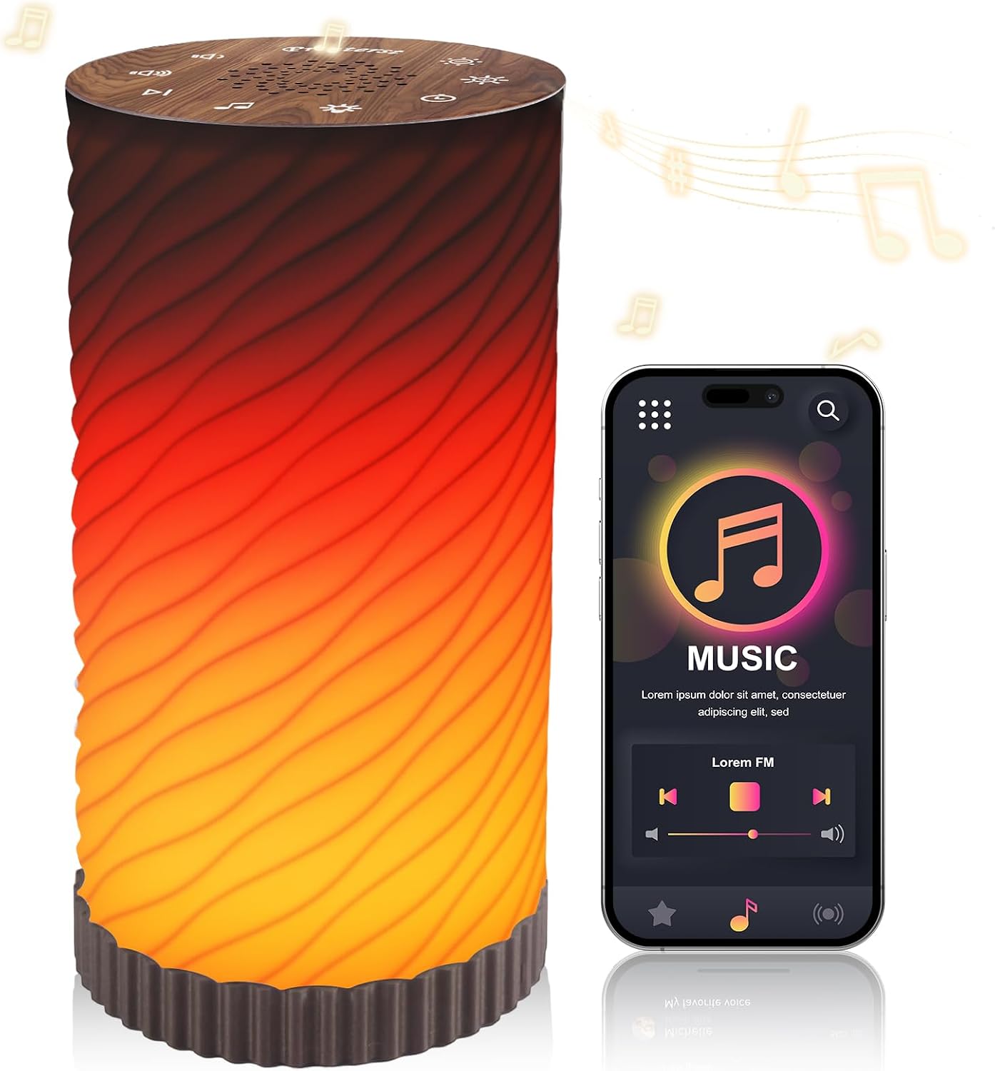 Touch Bedside Lamp with Sound Machine for Adults, Dimmable Night Light for Bedroom, 3-in-1 Bluetooth Speaker & White Noise Machine for…